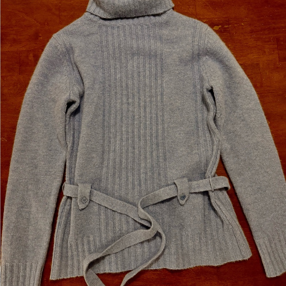 BCBGMaxAzria Light Gray Turtleneck Sweater Baby blue 70% wool